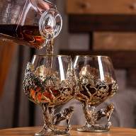 Набор бокалов для коньяка ТИГР ROYAL в деревянной шкатулке GP-10059294  - Набор бокалов для коньяка ТИГР ROYAL в деревянной шкатулке GP-10059294 