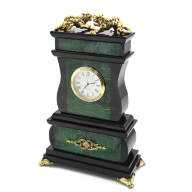 Часы каминные из малахита ТИГРЫ AZRK-3200511cy - Часы каминные из малахита ТИГРЫ AZRK-3200511cy