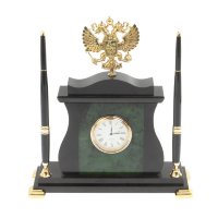 Часы настольные ГЕРБ РОССИИ из нефрита AZY-127094
