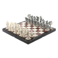 Шахматы подарочные из камня РУССКИЕ СКАЗКИ-7 AZY-9297