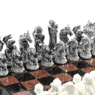 Шахматы подарочные из камня РУССКИЕ СКАЗКИ AZRK-1318973-2 - Шахматы подарочные из камня РУССКИЕ СКАЗКИ AZRK-1318973-2