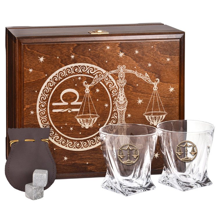 Набор бокалов для виски ВЕСЫ в деревянной шкатулке GP-15000024 