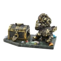 Статуэтка ГНОМ С СУНДУКОМ на подставке из змеевика AZRK-1350955
