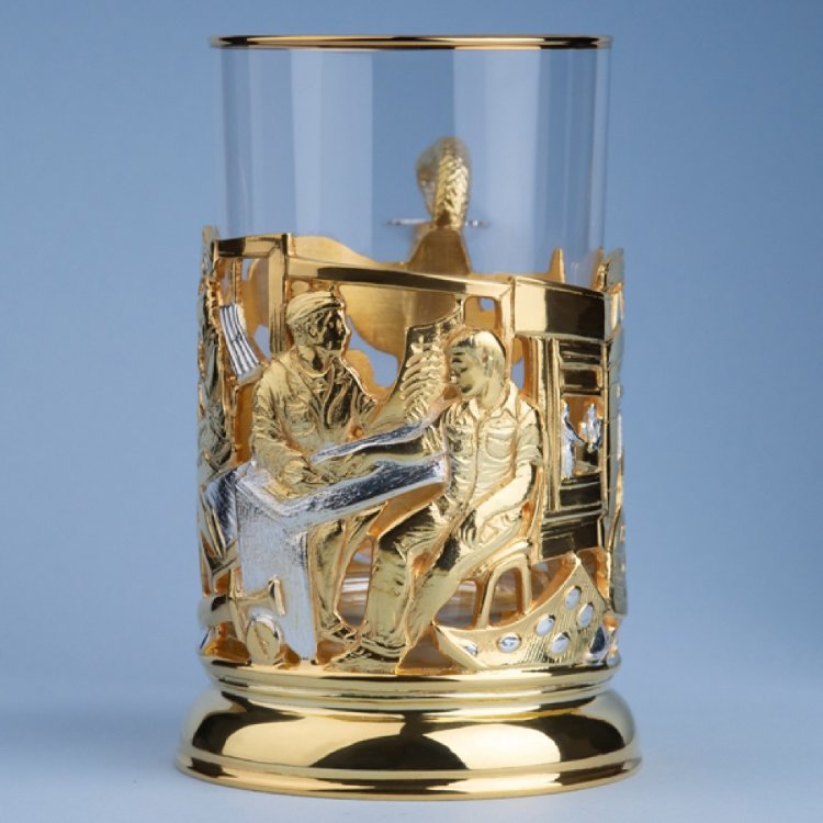 Подстаканник ЛЮДИ В БЕЛЫХ ХАЛАТАХ (золочение, серебрение) 061.L1050/3G 