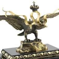 Часы каминные из малахита ДВУГЛАВЫЙ ОРЁЛ AZRK-3200-558 - Часы каминные из малахита ДВУГЛАВЫЙ ОРЁЛ AZRK-3200-558