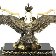 Часы каминные из малахита ДВУГЛАВЫЙ ОРЁЛ AZRK-3200-558 - Часы каминные из малахита ДВУГЛАВЫЙ ОРЁЛ AZRK-3200-558