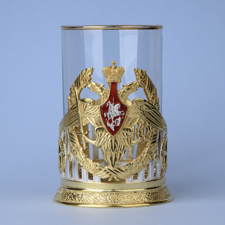 Подстаканник для чая МИНИСТЕРСТВО ОБОРОНЫ РФ (золочение) 061.L1153/34G 