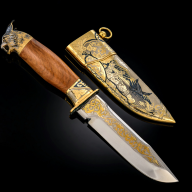 Нож подарочный украшенный ТАЙГА РЫСЬ AZRV68287 - Нож подарочный украшенный ТАЙГА РЫСЬ AZRV68287