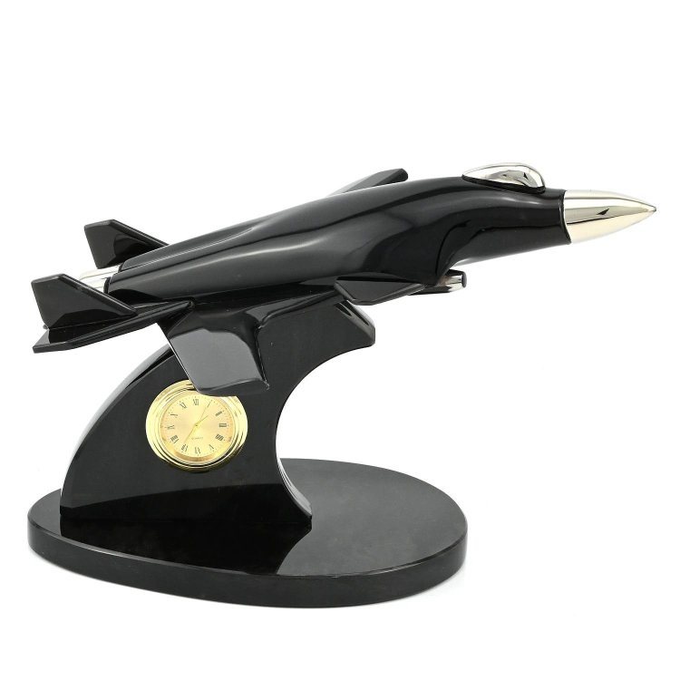 Сувенир из обсидиана САМОЛЁТ С ЧАСАМИ AZRK-1450-935