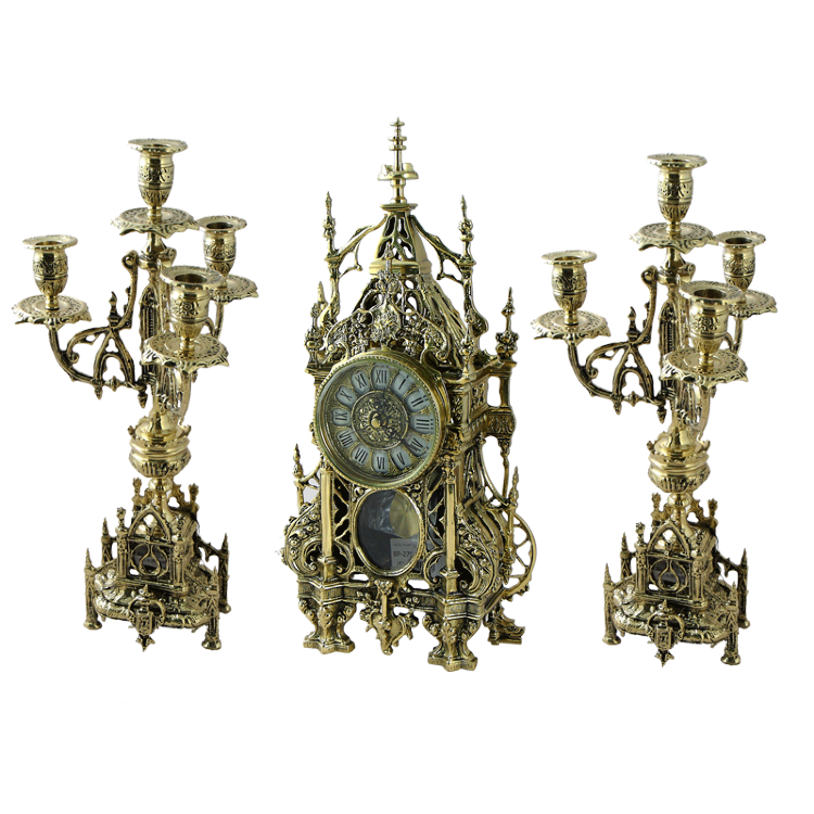 Часы каминные с канделябрами КАФЕДРАЛЬНЫЕ BP-12032