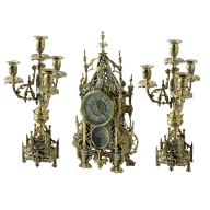 Часы каминные с канделябрами КАФЕДРАЛЬНЫЕ BP-12032 - Часы каминные с канделябрами КАФЕДРАЛЬНЫЕ BP-12032