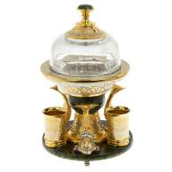 Икорница ТРИ КИТА с рюмками из нефрита AZY-129319 - Икорница ТРИ КИТА с рюмками из нефрита AZY-129319