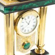 Часы каминные из малахита КОНЬ НА ДЫБАХ AZY-3195  - Часы каминные из малахита КОНЬ НА ДЫБАХ AZY-3195 