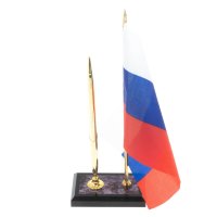 Подставка для ручки из чароита с флагом РФ AZY-127930
