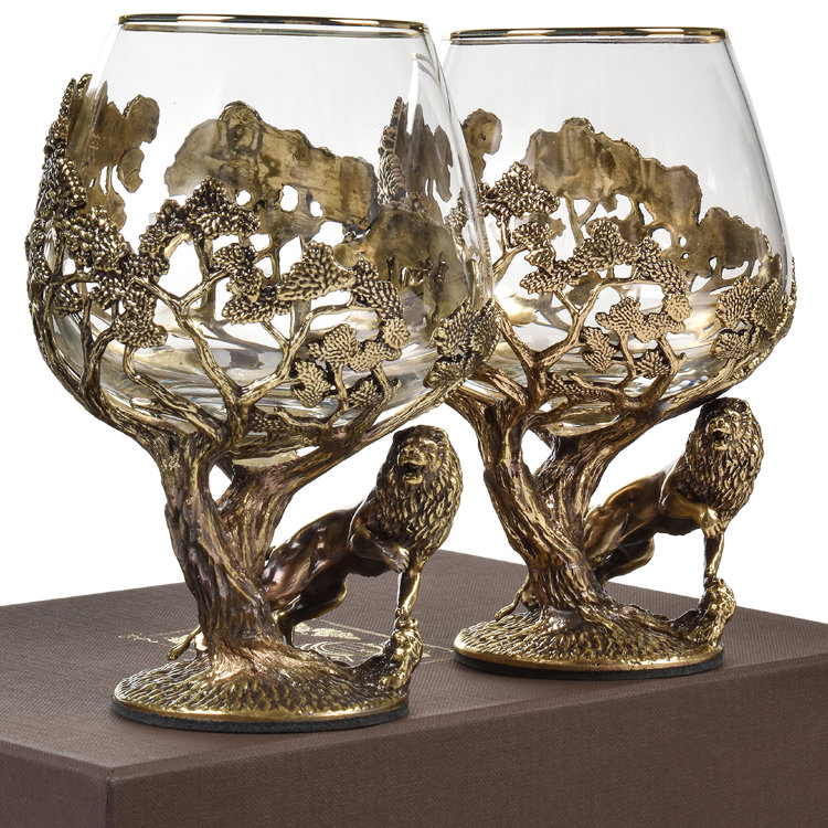 Набор из двух бокалов для коньяка ЛЕВ в подарочном футляре GP-10059200 