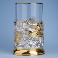 Подстаканник подарочный с позолотой ТРОФЕЙНЫЙ УЛОВ 061.L54G