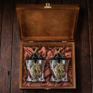 Набор из 2-х бокалов для виски ДРАКОН в деревянной шкатулке GP-13000468 - Набор из 2-х бокалов для виски ДРАКОН в деревянной шкатулке GP-13000468