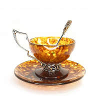 Чайная чашка из янтаря ГАУДИ AZJ-3304L  - Чайная чашка из янтаря ГАУДИ AZJ-3304L 