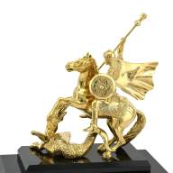 Часы каминные из малахита ГЕОРГИЙ ПОБЕДОНОСЕЦ AZRK-3200-528ct - Часы каминные из малахита ГЕОРГИЙ ПОБЕДОНОСЕЦ AZRK-3200-528ct