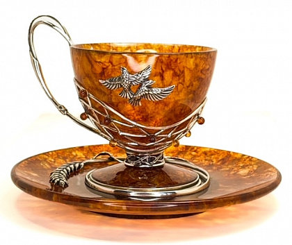 Чайная чашка из янтаря КОЛОСОК AZJ-5102
