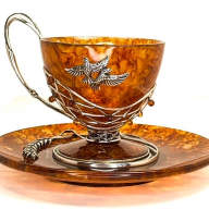 Чайная чашка из янтаря КОЛОСОК AZJ-5102 - Чайная чашка из янтаря КОЛОСОК AZJ-5102