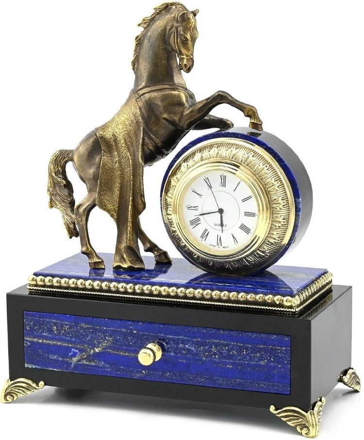 Часы-шкатулка из лазурита КОНЬ 037rk.3740228