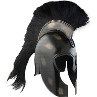 Шлем АХИЛЛЕСА чёрный с чёрным плюмажем NA-3695 - Шлем АХИЛЛЕСА чёрный с чёрным плюмажем NA-3695