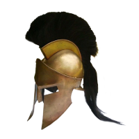Шлем спартанский ЦАРЬ ЛЕОНИД с чернёным плюмажем NA-36073