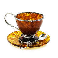Чашка чайная из янтаря ВЕНЕЦИЯ AZJ-11504/L3 - Чашка чайная из янтаря ВЕНЕЦИЯ AZJ-11504/L3
