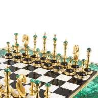 Шахматы и шашки подарочные из малахита ЦАРСКИЕ AZY-122843 - Шахматы и шашки подарочные из малахита ЦАРСКИЕ AZY-122843