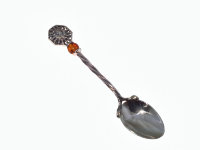 Ложка серебряная с янтарём ЦЕЗАРЬ AZJ-HD8-11202