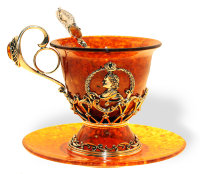 Чашка чайная из янтаря ПЕТР I LP-9302/L
