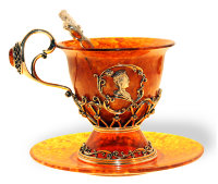 Чашка чайная из янтаря ЕКАТЕРИНА LP-8302/L