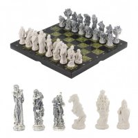 Шахматы подарочные из камня РУССКИЕ СКАЗКИ-4 AZY-8055