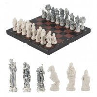 Шахматы подарочные из камня РУССКИЕ СКАЗКИ-5 AZY-8056