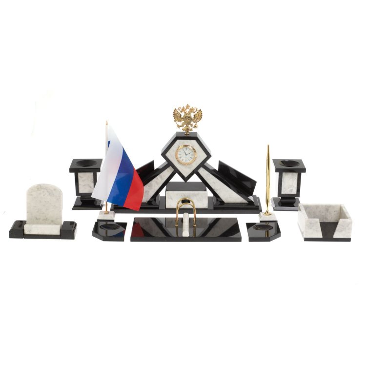 Письменный набор из мрамора ГЕРБ РФ 072126823