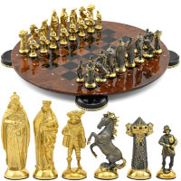 Шахматы из бронзы на доске из обсидиана СРЕДНЕВЕКОВЬЕ AZRK-1459011 