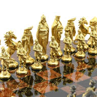 Шахматы из бронзы на доске из обсидиана СРЕДНЕВЕКОВЬЕ AZRK-1459011  - Шахматы из бронзы на доске из обсидиана СРЕДНЕВЕКОВЬЕ AZRK-1459011 