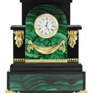 Часы каминные из малахита КОНЬ С ПОПОНОЙ 037.rk3200533st - Часы каминные из малахита КОНЬ С ПОПОНОЙ 037.rk3200533st