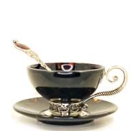 Чашка чайная из янтаря АНТИК AZJ-3702/black - Чашка чайная из янтаря АНТИК AZJ-3702/black