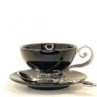 Чашка чайная из янтаря АНТИК AZJ-3702/black - Чашка чайная из янтаря АНТИК AZJ-3702/black
