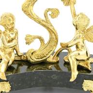 Часы каминные с канделябрами из змеевика КОЛИБРИ 037.rk7557/2 - Часы каминные с канделябрами из змеевика КОЛИБРИ 037.rk7557/2