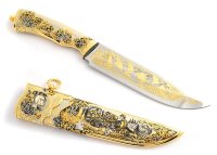 Нож подарочный в цельнометаллических ножнах ТАЕЖНЫЙ-2 RO9236