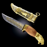 Нож подарочный в цельнометаллических ножнах ВОЛК AZRV55306 - Нож подарочный в цельнометаллических ножнах ВОЛК AZRV55306