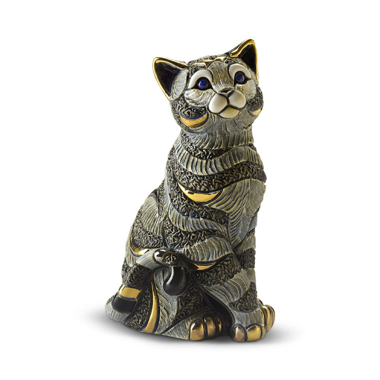 Статуэтка ПОЛОСАТАЯ ГОЛУБАЯ КОШКА Wild Life Collection DR-1035-B