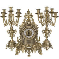 Часы каминные БАРОККО (2 канделябра на 5 свечей) AL-82-103-C - Часы каминные БАРОККО (2 канделябра на 5 свечей) AL-82-103-C