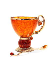 Чашка чайная из янтаря САЛАМАНДРА LP-7002