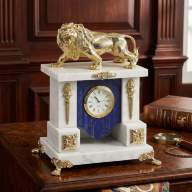 Часы каминные из лазурита и мрамора ЛЕВ 037rk.3740238 - Часы каминные из лазурита и мрамора ЛЕВ 037rk.3740238