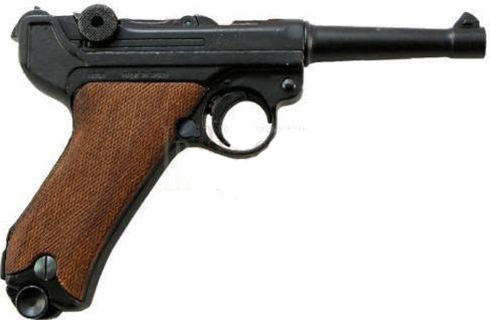 Пистолет Люгер P08 с деревянными накладками (сувенирная копия) DE-1143-M