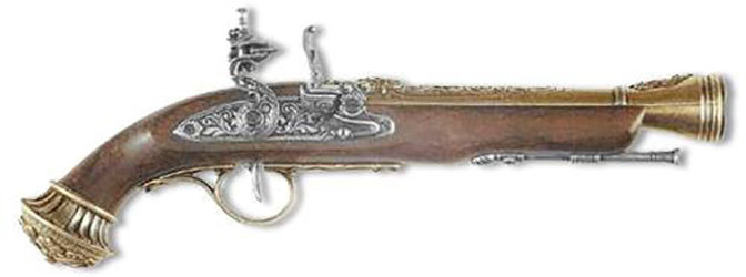 Пистолет системы флинтлок, 18 в. кремневый DE-1078-L